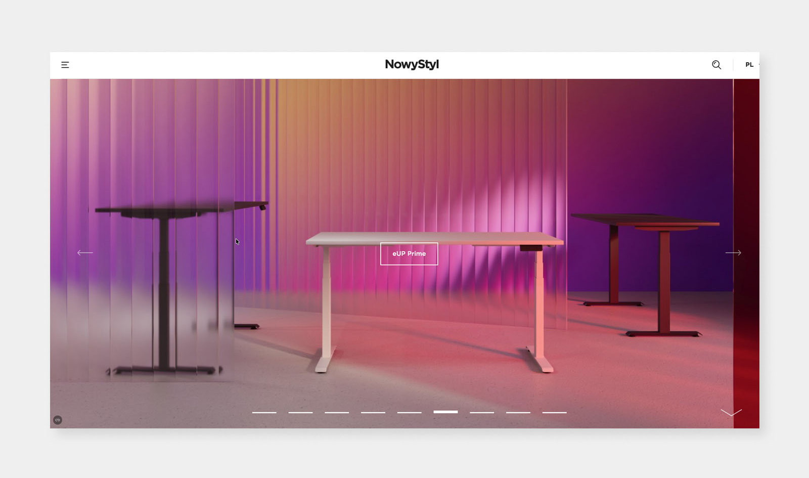 Mockup of the Nowy Styl homepage